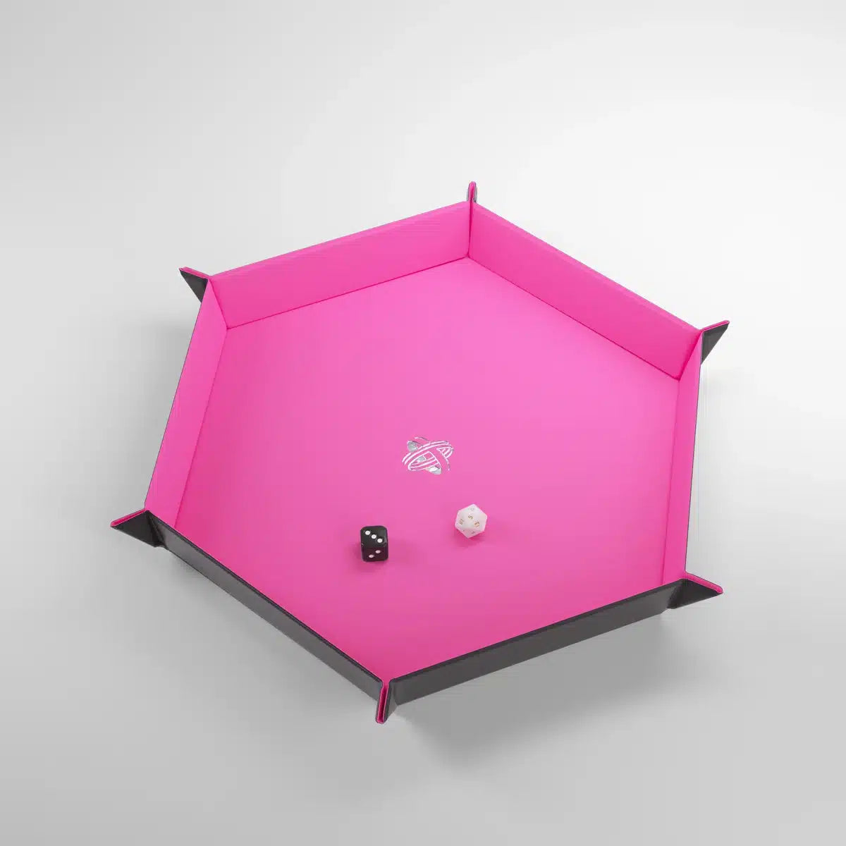 GameGenic Pink/Black Magnetic Hexagonal Dice Tray image 0